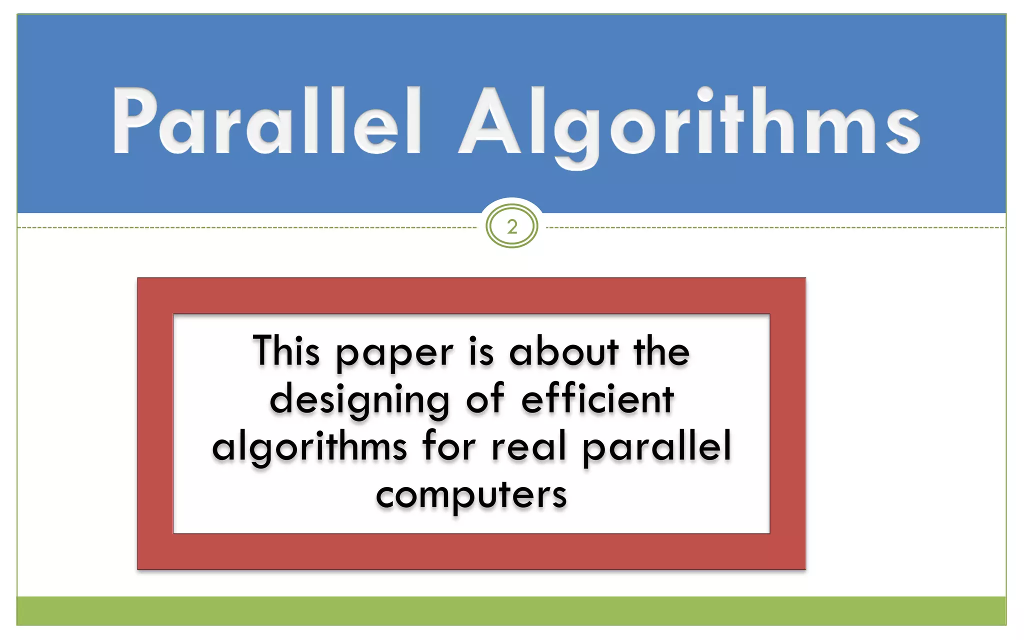 Parallel Algorithms | PDF image.