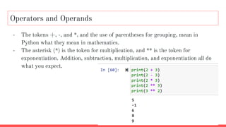 Introduction to Python Values, Variables Data Types Chapter 2 | PPT