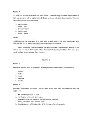 Chapter 2 Using Nouns In Sentences | DOCX