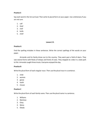 Chapter 2 Using Nouns In Sentences | DOCX