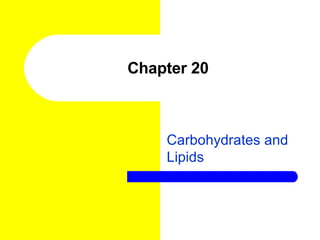 Chapter 20 Carbohydrates and Lipids 