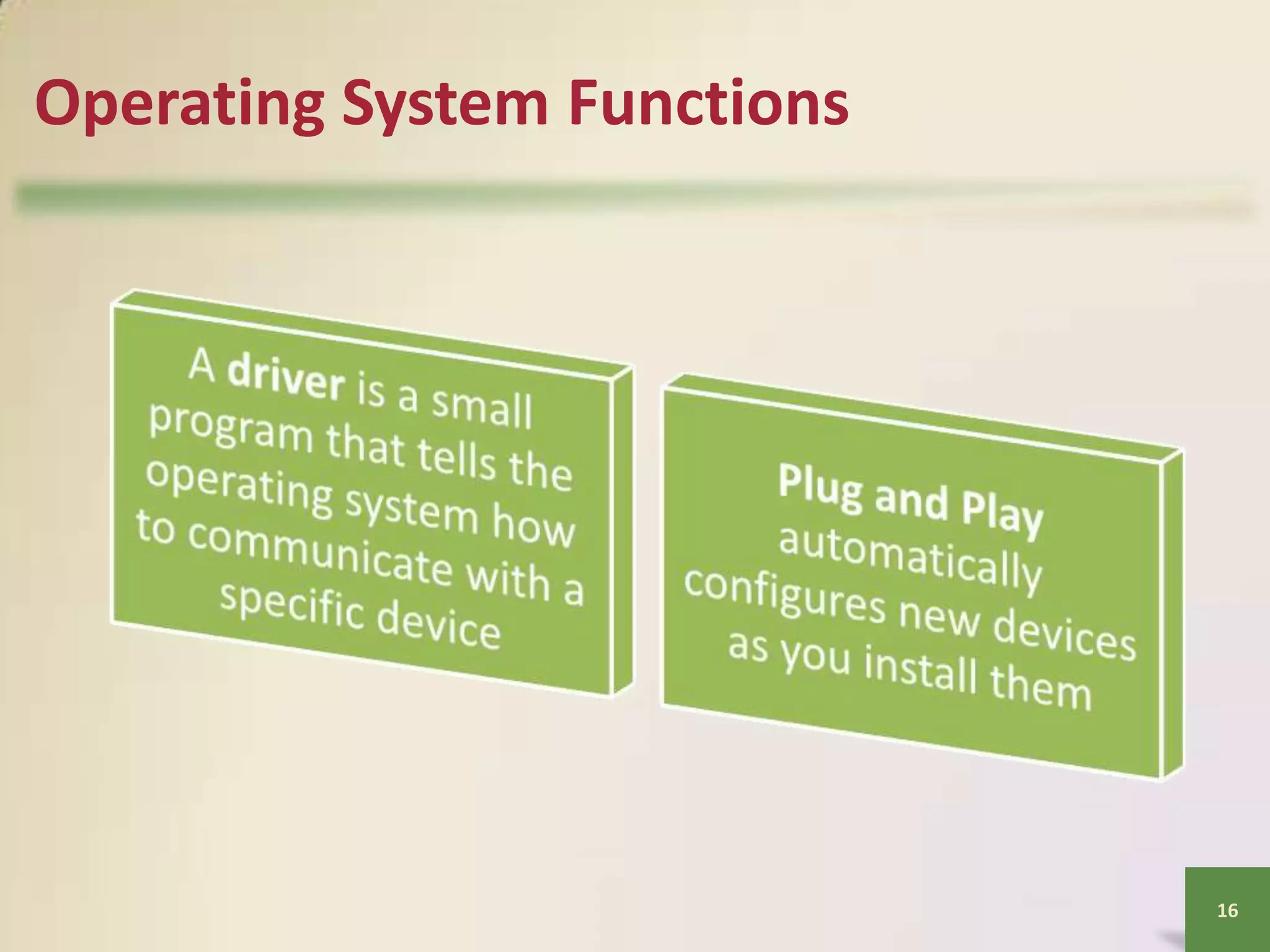 Operating System Functions

16

 