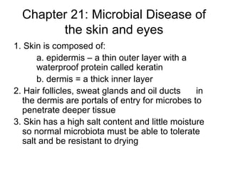 Chapter 21: Microbial Disease of the skin and eyes ,[object Object],[object Object],[object Object],[object Object],[object Object]