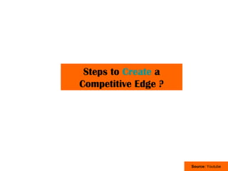 Steps to Create a
Competitive Edge ?




                     Source: Youtube
 