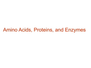 Amino Acids, Proteins, and Enzymes
 