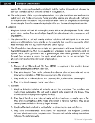 CBSE Grade 11 Science(Biology) Ch 2 Biological Classification Notes | PDF