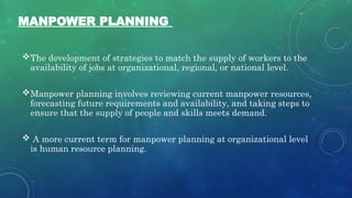 Comprehensive Models and Techniques for Manpower Demand and Supply ...