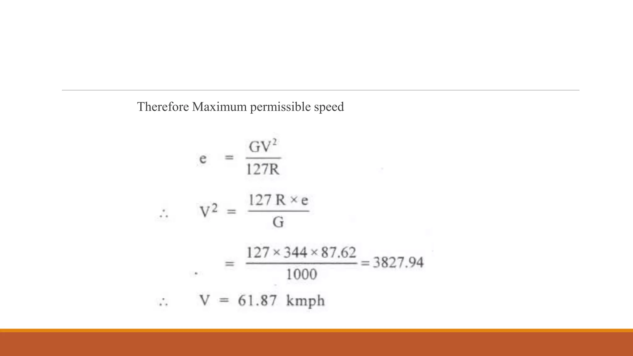 Therefore Maximum permissible speed
 