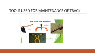 TOOLS USED FOR MAINTENANCE OF TRACK
 
