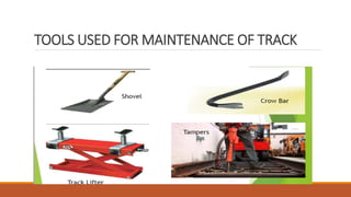TOOLS USED FOR MAINTENANCE OF TRACK
 