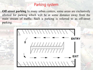 Parking system
Off street parking In many urban centers, some areas are exclusively
allotted for parking which will be at some distance away from the
main stream of traffic. Such a parking is referred to as off-street
parking.
BITS Edu
Campus
Prof. Ankit Patel
109
 