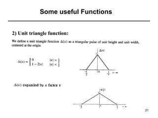 Some useful Functions
2) Unit triangle function:

21

 