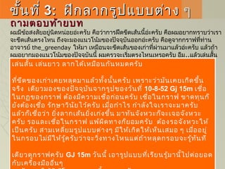 ขั้นที่ขั้นที่ 33:: ฝึกลากรูปแบบต่าง ๆฝึกลากรูปแบบต่าง ๆ
ถามตอบท้ายบทถามตอบท้ายบท
ผมมีข้อสงสัยอยู่นิดหน่อยอ่ะครับ คือว่าการฝึดขีดเส้นนี้อ่ะครับ คือผมอยากทราบว่าเรา
จะขีดเส้นตรงไหน ถึงจะมองแนวโน้มของปัจจุบันออกอ่ะครับ คือดูจากกราฟที่ท่าน
อาจารย์ the_greenday ให้มา เหมือนจะขีดเส้นของเก่าที่ผ่านมาแล้วอ่ะครับ แล้วถ้า
ผมอยากมองแนวโน้มของปัจจุบันนี้ ผมครวจะเริ่มตรงไหนเหรอครับ อืม..แล้วเล่นสั้น
กับยาวนี้ขีดเส้นเหมือนกันไหมครับ หรือว่าต่างกันยังไงอ่ะครับเล่นสั้น เล่นยาว ลากได้เหมือนกันหมดครับ
ที่ขีดของเก่าเคยหลุดมาแล้วทั้งนั้นครับ เพราะว่ามันเคยเกิดขึ้น
จริง เดียวมองของปัจจุบันจากรูปของวันที่ 10-8-52 Gj 15m เชื่อ
ในกฏของกราฟ ต้องมีความเชื่อก่อนครับ เชื่อในกราฟ ขาดทุนก็
ยังต้องเชื่อ รักษาวินัยไว้ครับ เมื่อกำาไร กำาลังใจเราจะมาครับ
แล้วก็เชื่อว่า ยิ่งลากเส้นยิ่งเก่งขึ้น มาทันจังหวะก็จะเจอจังหวะ
ครับ รอและเชื่อในกราฟ แพ้ผิดทางก็ยอมครับ ต้องรอจังหวะให้
เป็นครับ สามเหลี่ยมรูปแบบต่างๆ มีให้เกิดให้เห็นเสมอ ๆ เมื่ออยู่
ในกรอบไม่มีให้รู้ครับว่าจะวิ่งทางไหนแต่ถ้าหลุดกรอบจะรู้ทันที
เดียวดูกราฟครับ GJ 15m วันนี้ เอารูปแบบที่เรียนรู้มานี้ไปต่อยอด
กับเครื่องมืออื่นๆ
 
