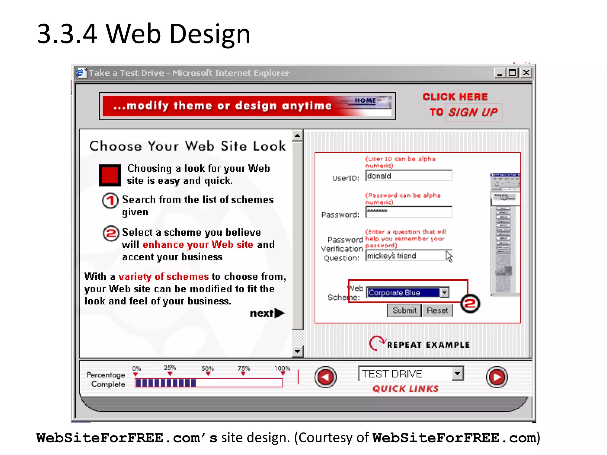 3.3.4 Web Design
WebSiteForFREE.com’s site design. (Courtesy of WebSiteForFREE.com)
 