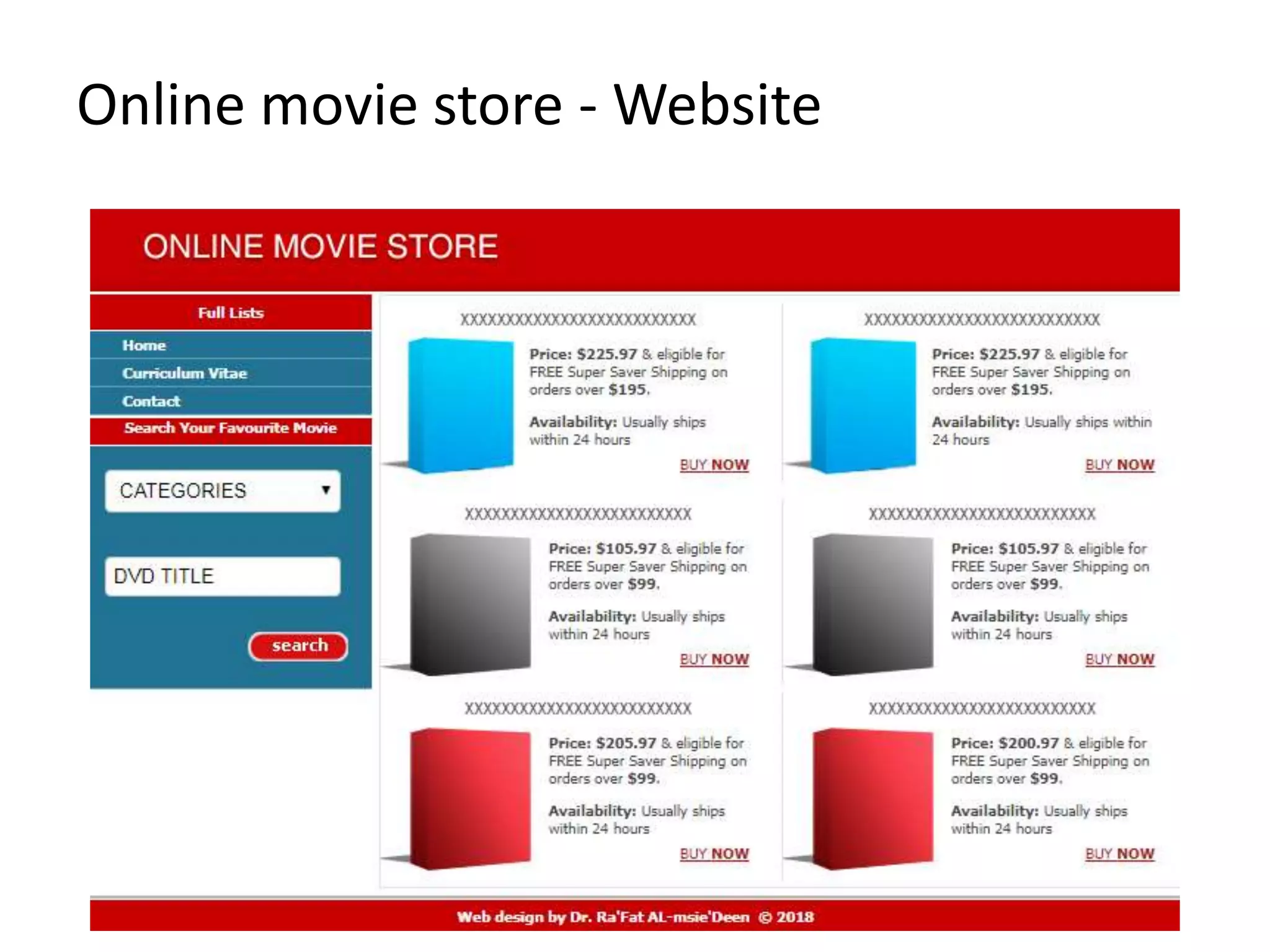 Online movie store - Website
 
