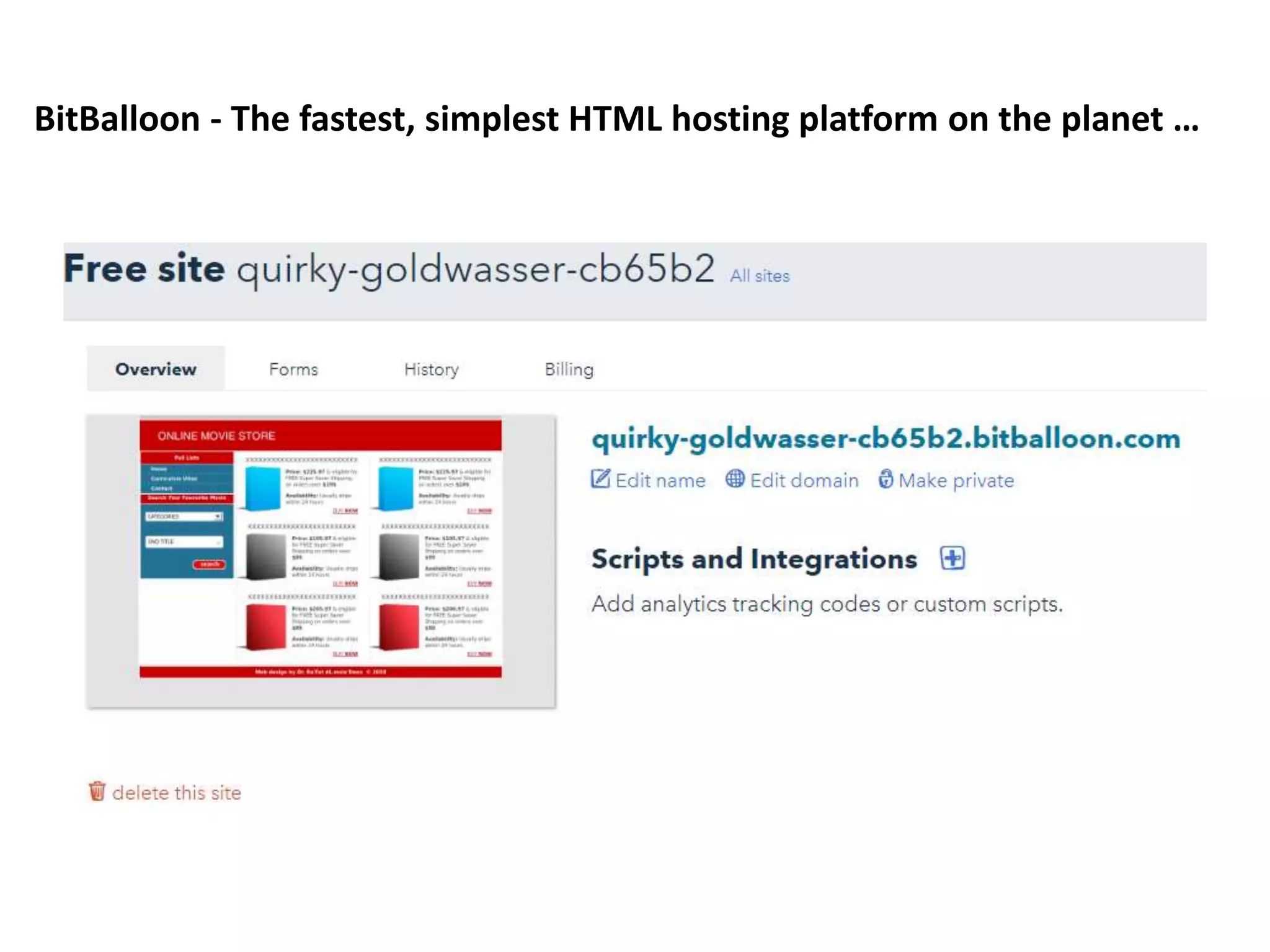 BitBalloon - The fastest, simplest HTML hosting platform on the planet …
 