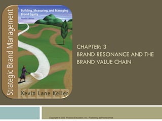 Copyright © 2013 Pearson Education, Inc. Publishing as Prentice Hall.
CHAPTER: 3
BRAND RESONANCE AND THE
BRAND VALUE CHAIN
 