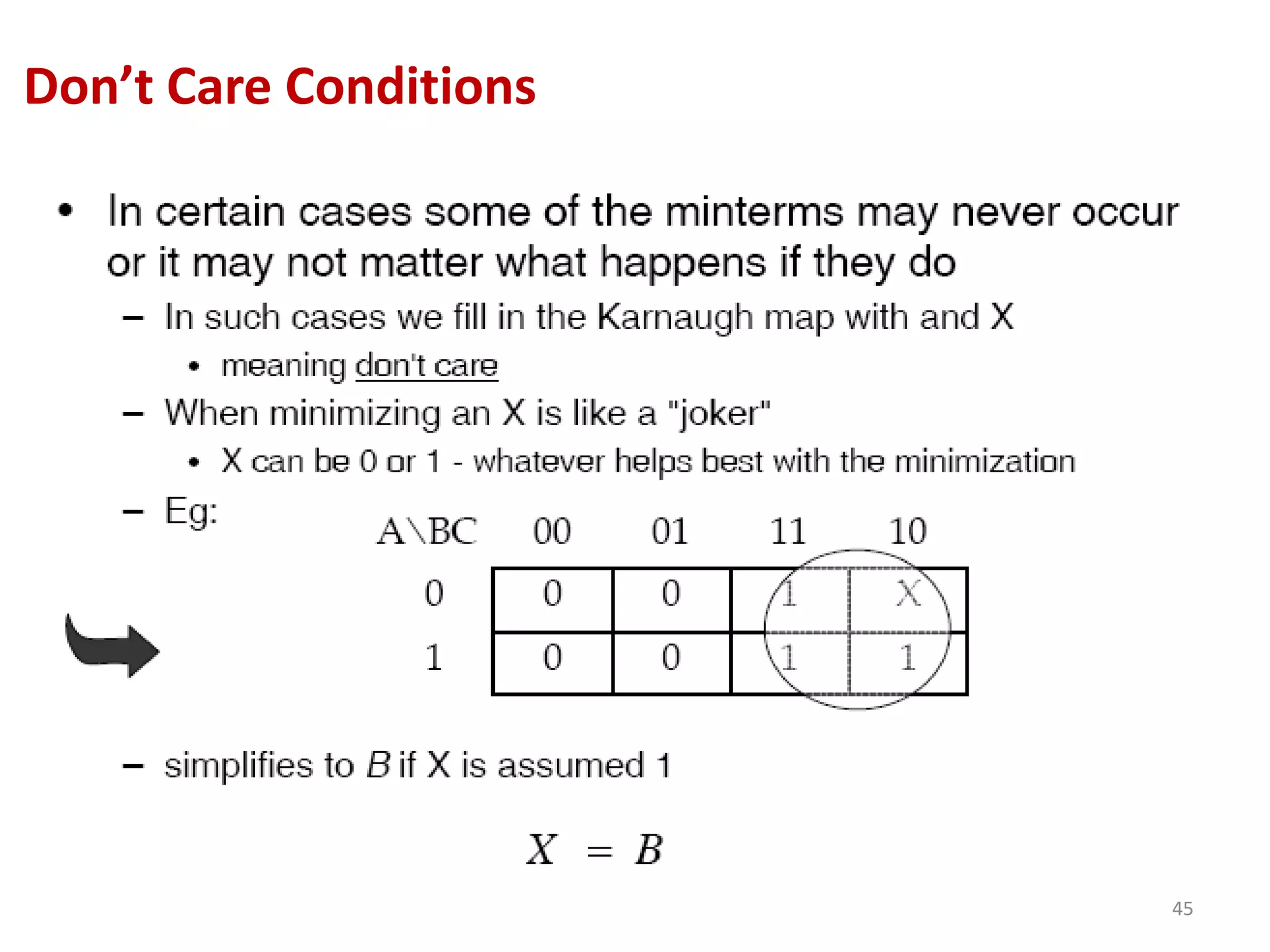 Don’t Care Conditions
45
 