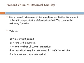 Deferred Annuity Example Problems CHAPTER-3.pptx final 20p220202020202020202 | PPTX