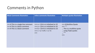 Comprehensive Introduction to Python Programming Concepts and Syntax | PDF