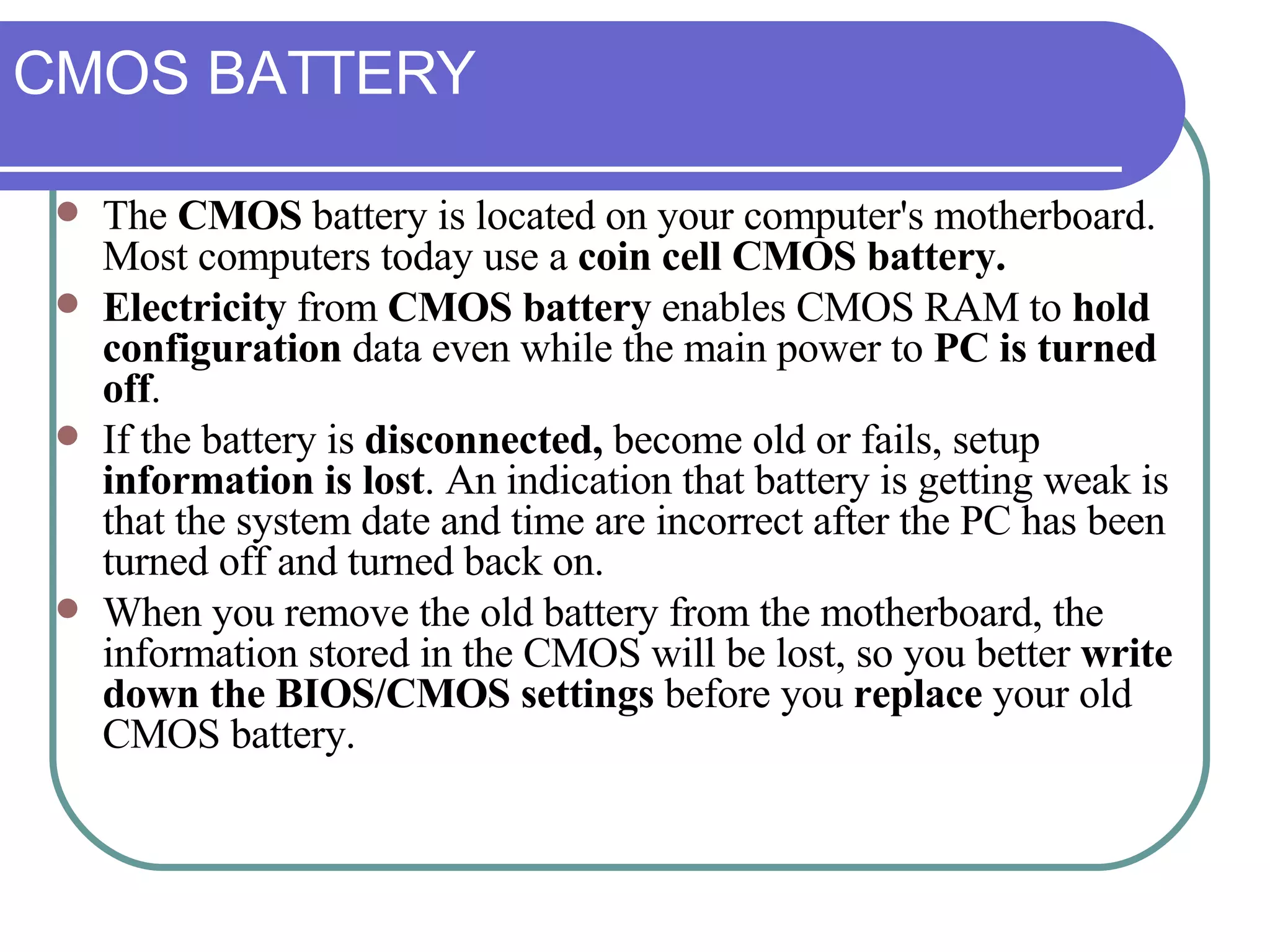 Chapter 3 Motherboard and BIOS | PPT