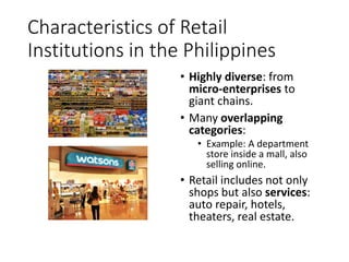 Retail Institutions Examples CHAPTER-3-SITUATION-ANALYSIS.pdf Retail. | PDF