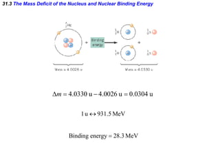 31.3  The Mass Deficit of the Nucleus and Nuclear Binding Energy 