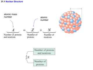 31.1  Nuclear Structure atomic number atomic mass number 