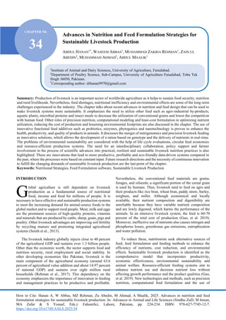 Chapter Over Slide Advances in Nutrition and Feed Formulation Strategies for Sustainable ...