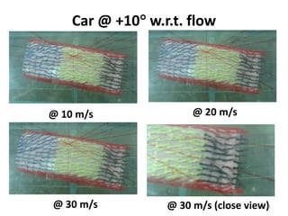 Car @ +10 w.r.t. flow
@ 10 m/s @ 20 m/s
@ 30 m/s @ 30 m/s (close view)
31
 