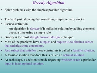 Greedy algorithm pptxe file for computer | PPT