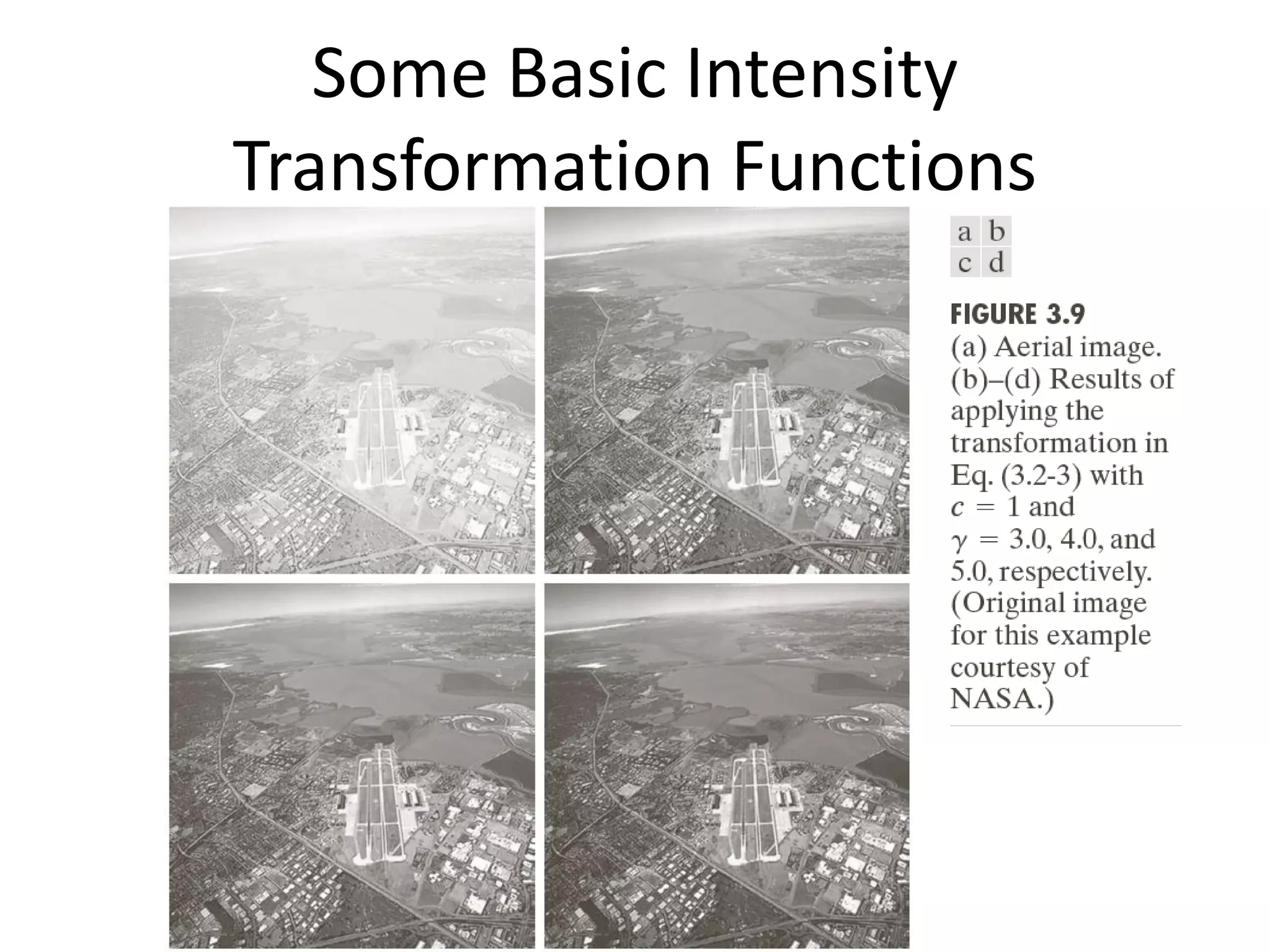 Some Basic Intensity
Transformation Functions
 