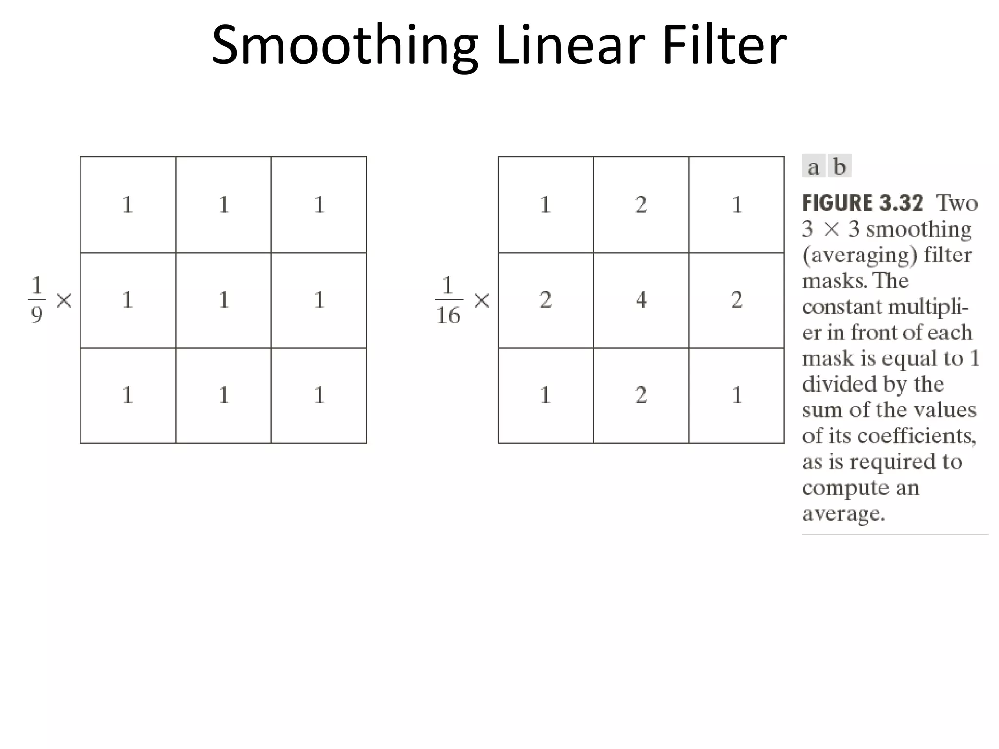Smoothing Linear Filter
 