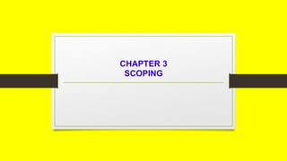 CHAPTER 3
SCOPING
 