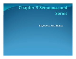 Chapter 3 sequence and series | PPT