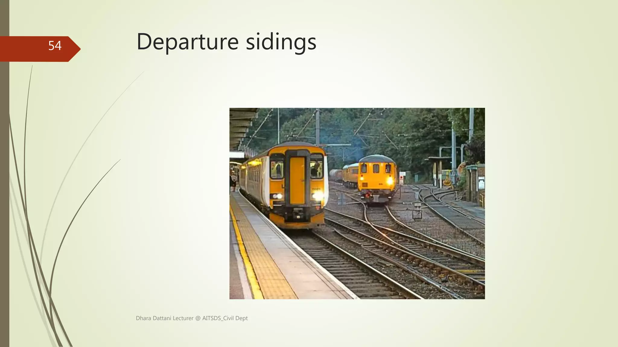 Departure sidings
Dhara Dattani Lecturer @ AITSDS_Civil Dept
54
 