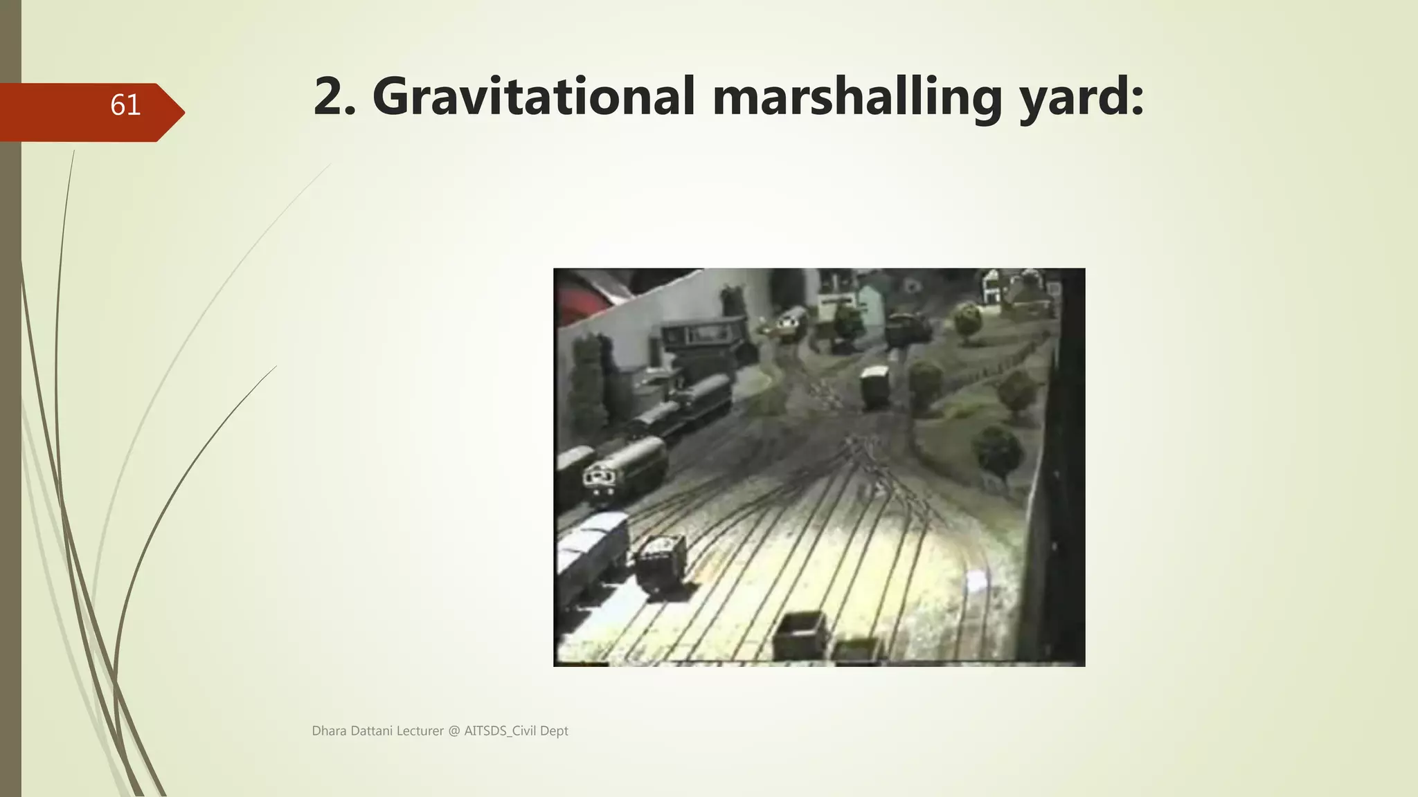 Dhara Dattani Lecturer @ AITSDS_Civil Dept
61 2. Gravitational marshalling yard:
 