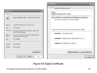 Principals of Information Security, Fourth Edition 38
Figure 8-8 Digital Certificate
 