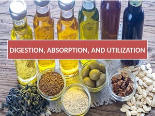 DIGESTION, ABSORPTION, AND UTILIZATION
 