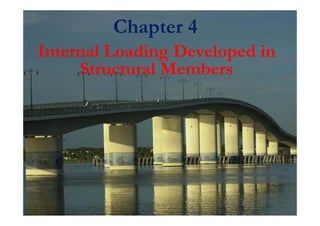 Chapter 4Chapter 4
Internal Loading Developed in
Structural Members
 