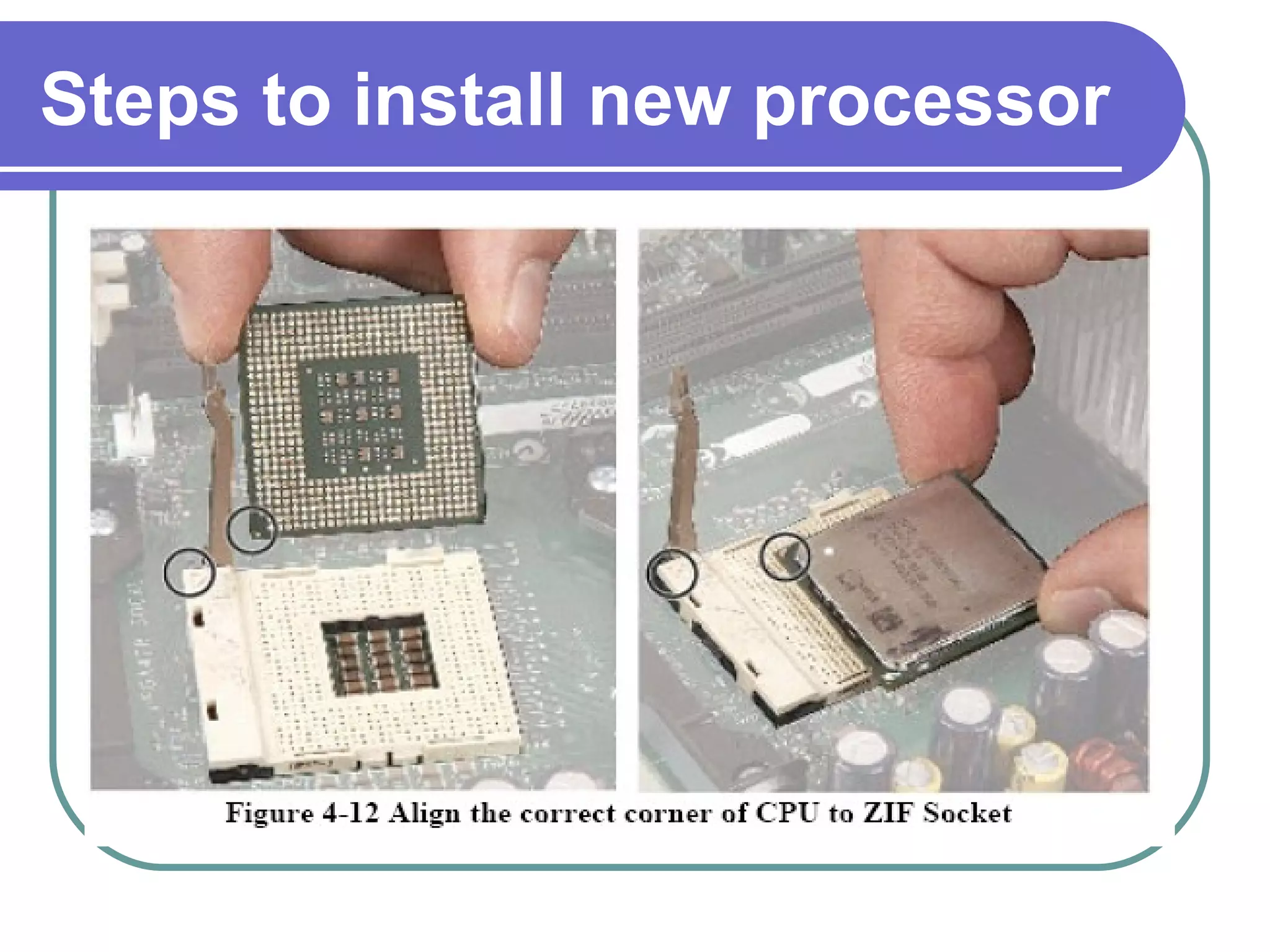 Steps to install new processor 