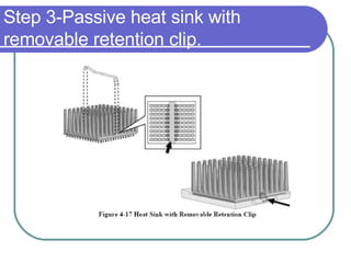 Step 3-Passive heat sink with removable retention clip. 