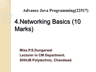 Advance Java Programming( CM5I) 4. Networking Basics | PPT