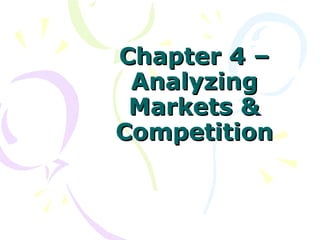 Chapter 4 – Analyzing Markets & Competition 
