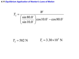 4.11  Equilibrium Application of Newton’s Laws of Motion 