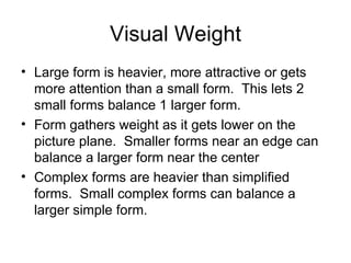 Visual Weight Design Examples KCC Art 211 Ch 4 Principles Of Design | PPT
