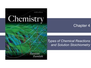 Chapter 4
Types of Chemical Reactions
and Solution Stoichiometry
 