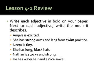 Chapter 4 Using Adjectives In Sentences | PPTX