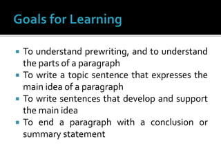 Chapter 4    Writing  Paragraphs