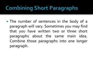 Chapter 4    Writing  Paragraphs